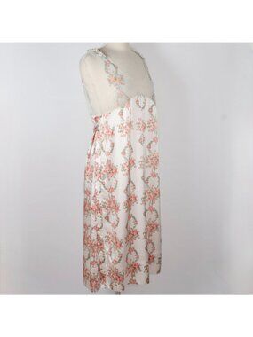 Simone Rocha Midi Dress UK 8 US 4 floral tulle pearl shoulders Sp 2023 $2695